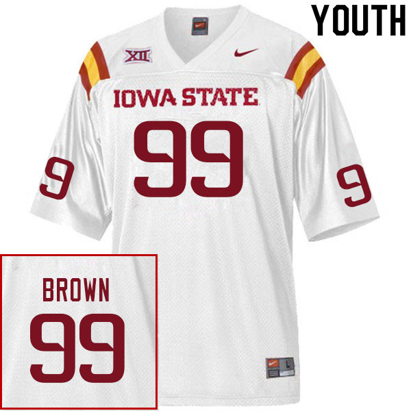 Iowa State Cyclones Youth #99 Howard Brown Nike NCAA Authentic White College Stitched Football Jersey SE42D10YA